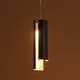 preview thumbnail 6 of 18, Black White 1-Light Modern Brass Gold LED Pendant Light Fixture for Kitchen Island - 3 x 3 x 14.3