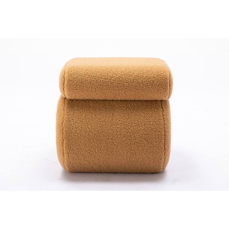S-shape Teddy Fabric Ottoman Makeup Stool Footstool