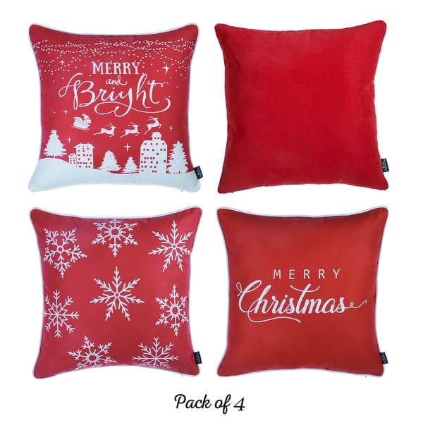 Christmas Throw Pillow Covers & Insert (Set of 4) - On Sale - Bed Bath &  Beyond - 34737308