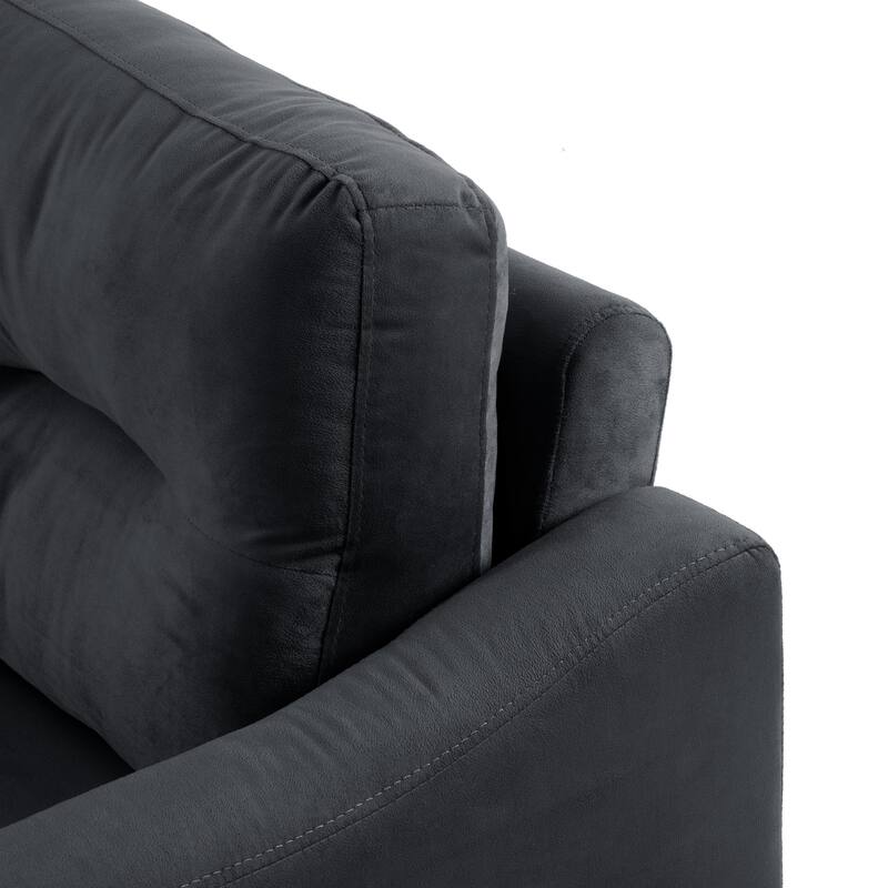 Velvet Modular Sectional 1+2+3 Sofa Set, Plush Detachable Cushions
