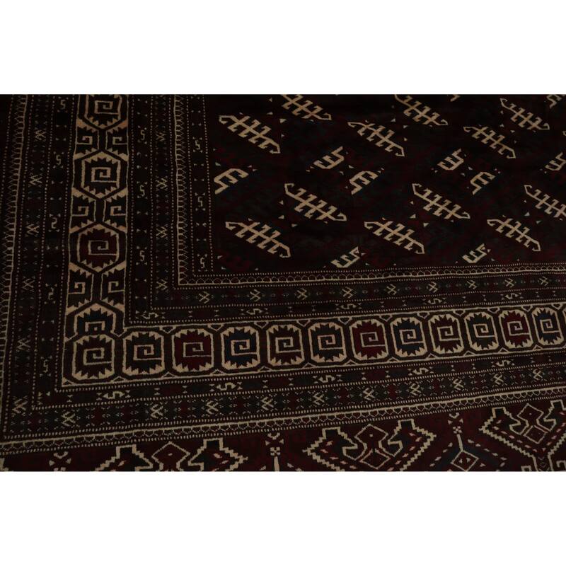 Hand Knotted Oriental 100% Wool Carpet Traditional All-Over Red Turkoman Area Rug - 12' 3'' X 8' 4''