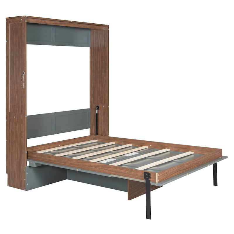 Full Size Murphy Bed with Foldable Desk by Harper&Bright Designs
