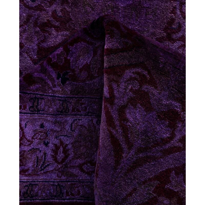 Overdyed One-of-a-Kind Hand-Knotted Runner Rug - Purple - 2' 7" x 12' 9"