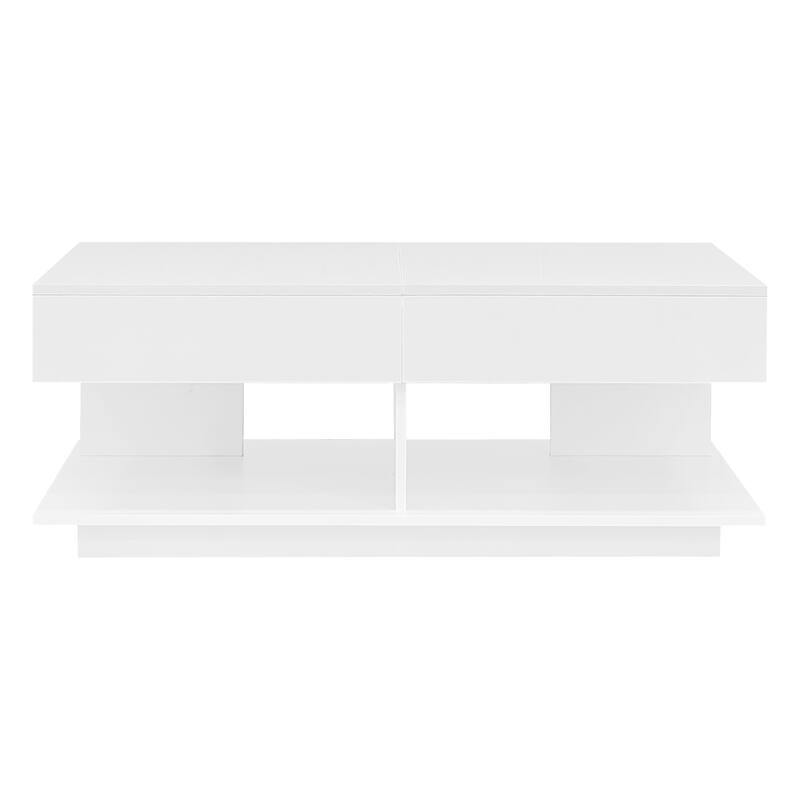 41.3''-76.7'' Extendable Coffee Table - White