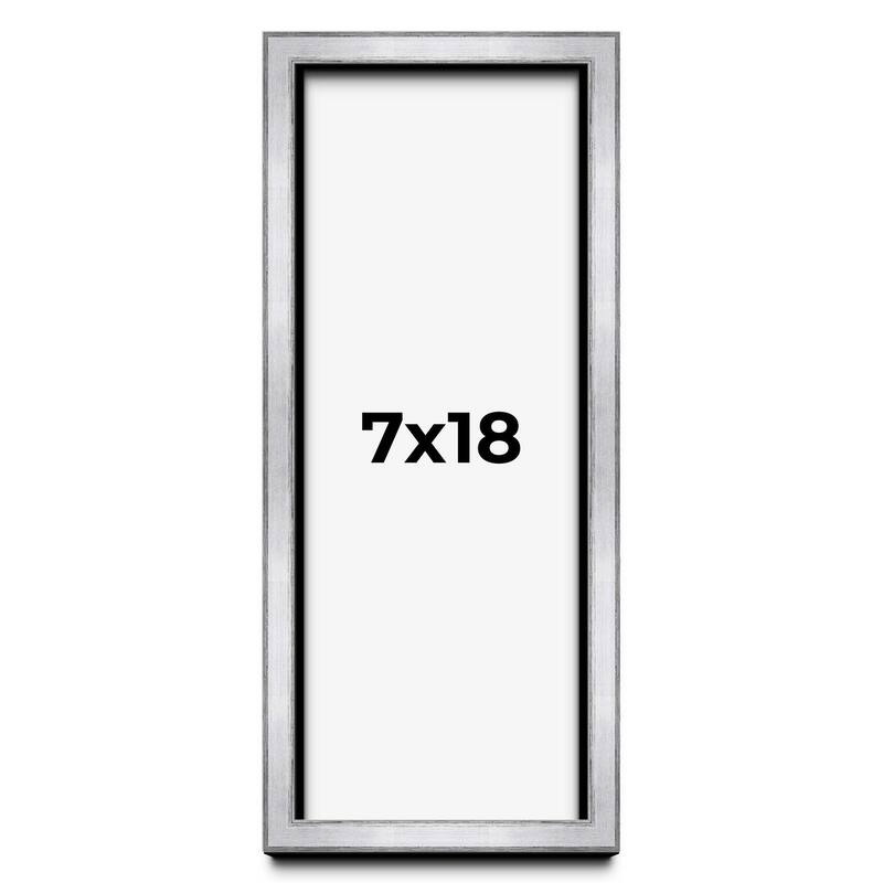 7x18 Shadow Box Frame Silver | 1.375 Inches Deep Real Wood