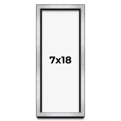 7x18 Shadow Box Frame Silver | 1.375 Inches Deep Real Wood