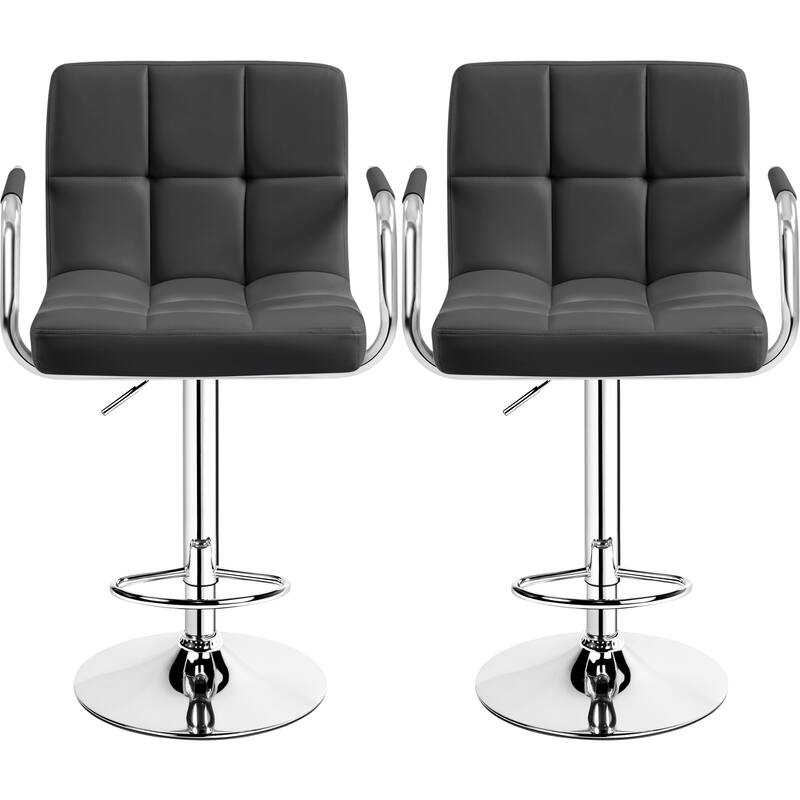 Yaheetech Bar Stools with 360-Degree Swivel and Adjustable Height- Set of 2