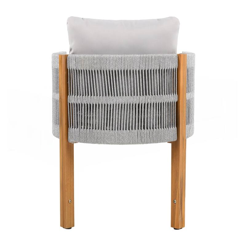 Acacia Wood Outdoor Dining Chairs Set of 2