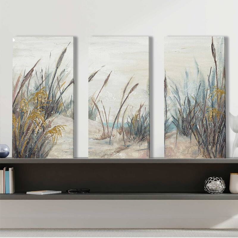 "Tall Beach Grass" 3 Piece Set on Canvas