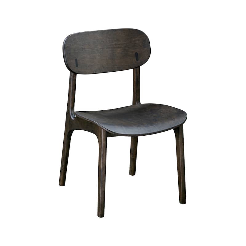 Seln 20 Inch Dining Chair Set of 2, Curved Seat, Splayed Legs, Gray