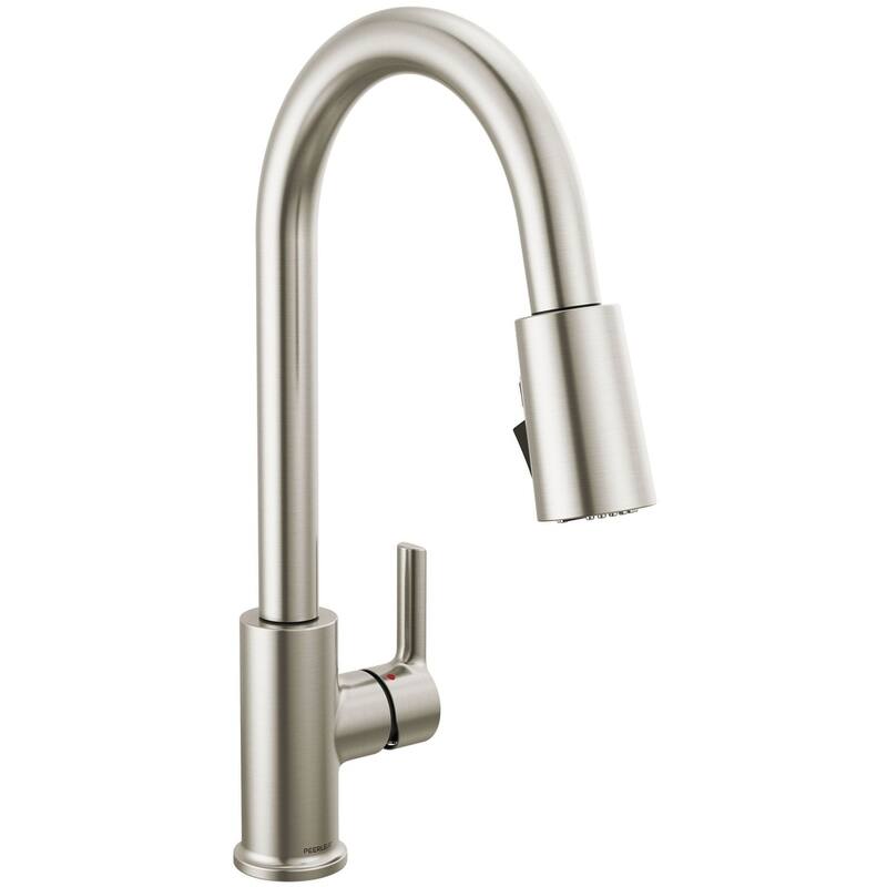 Peerless P7912LF Flute 1.5 GPM Deck Mounted Pull Down Kitchen Faucet - Stainless