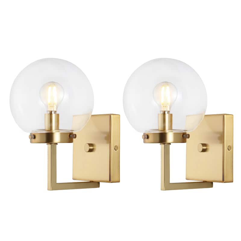 SAFAVIEH Lighting Nazlije Wall Sconce (Set of 2) - 6" W x 7" D x 9" H - 6Wx7Dx9H
