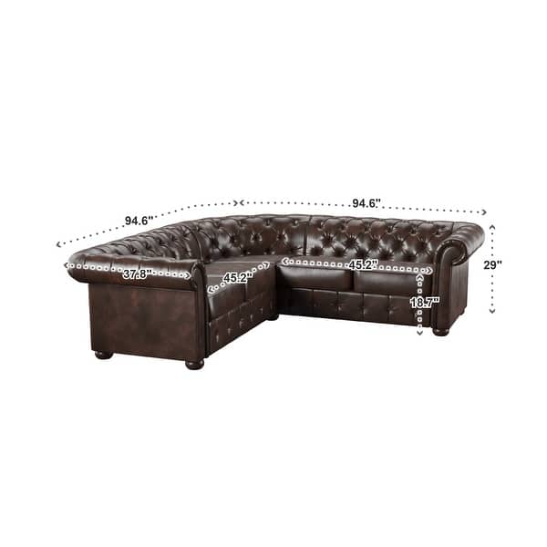 Knightsbridge Scrolled Arm Chesterfield Sectional by iNSPIRE Q Artisan