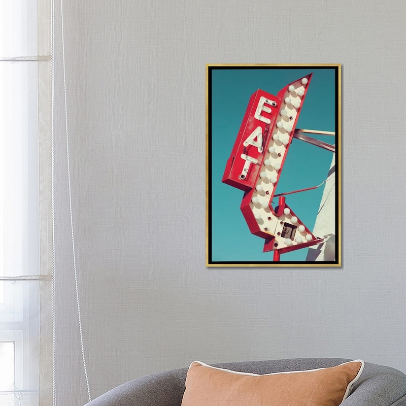 iCanvas "Retro Eat Sign" by Danita Delimont Framed
