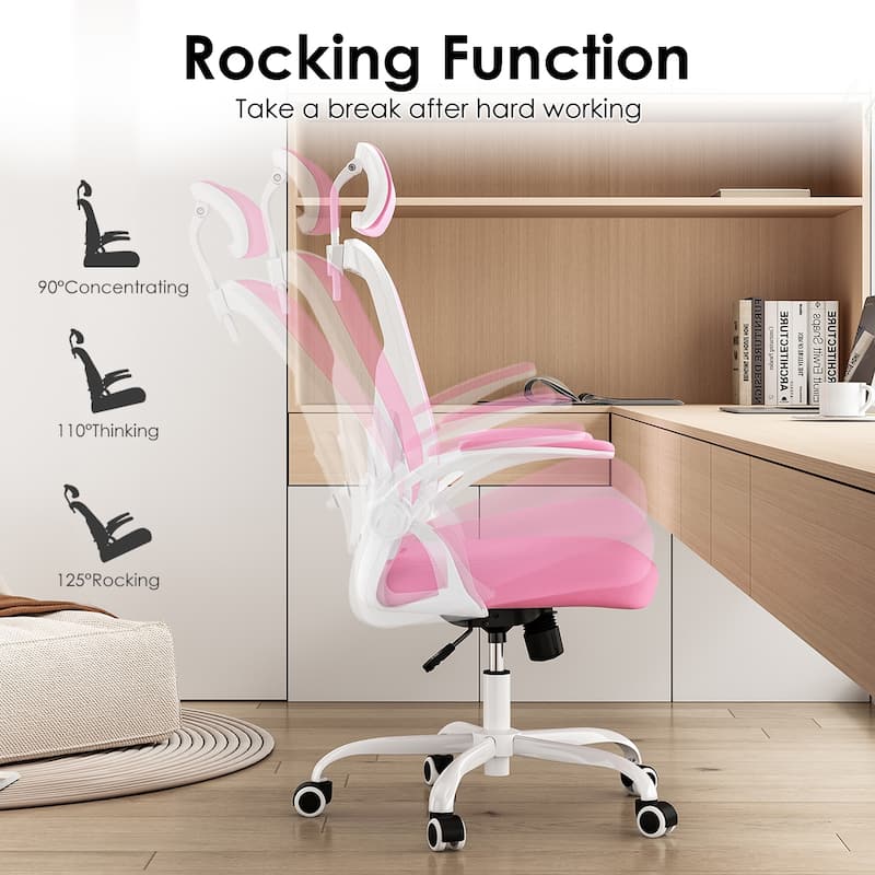 Ergonomic Office Chair, Office Desk Chair with Headrest, High Back Computer Chair with Armrests and Adjustable Lumbar Support