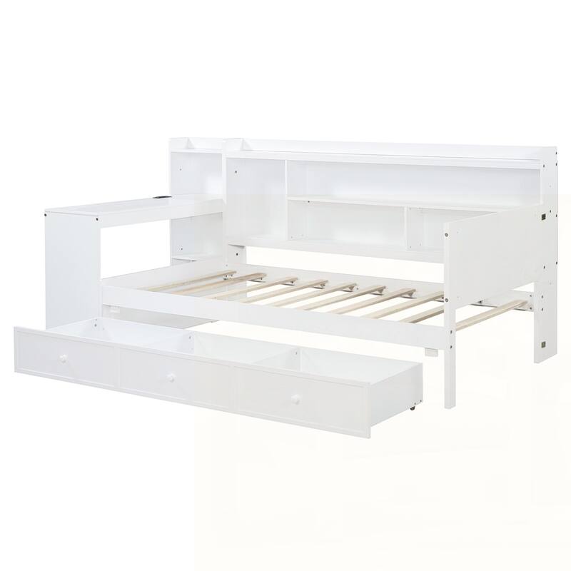 Wooden Daybed With 3 Drawers and USB Ports
