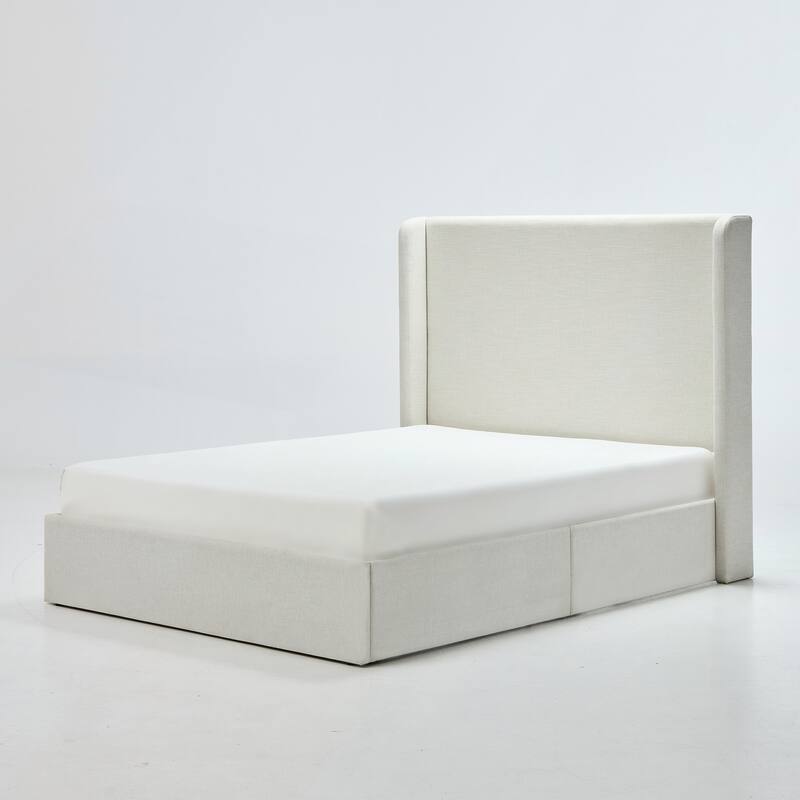 Upholstered Platform Bed Frame with Headboard