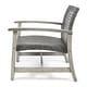 preview thumbnail 32 of 37, Hampton Outdoor Wood/Wicker Club Chair (Set of 2) by Christopher Knight Home