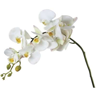 White Phalenopsis Orchid Stem Artificial Flower