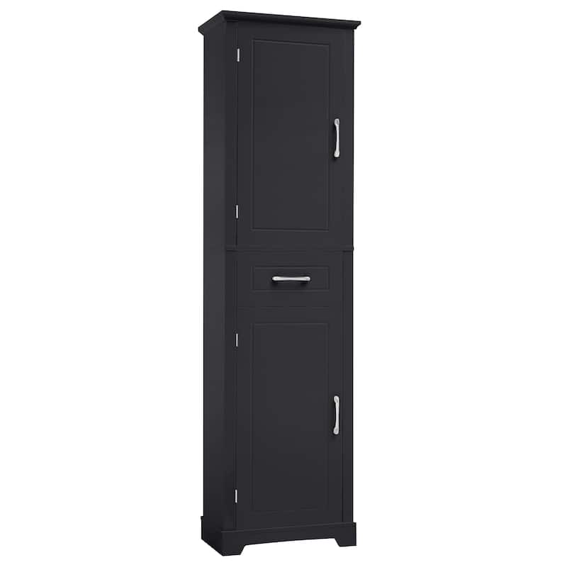 GDF Studio - Peter Modern MDF Tall Bathroom Storage Cabinet with Adjustable Shelves and Two Doors