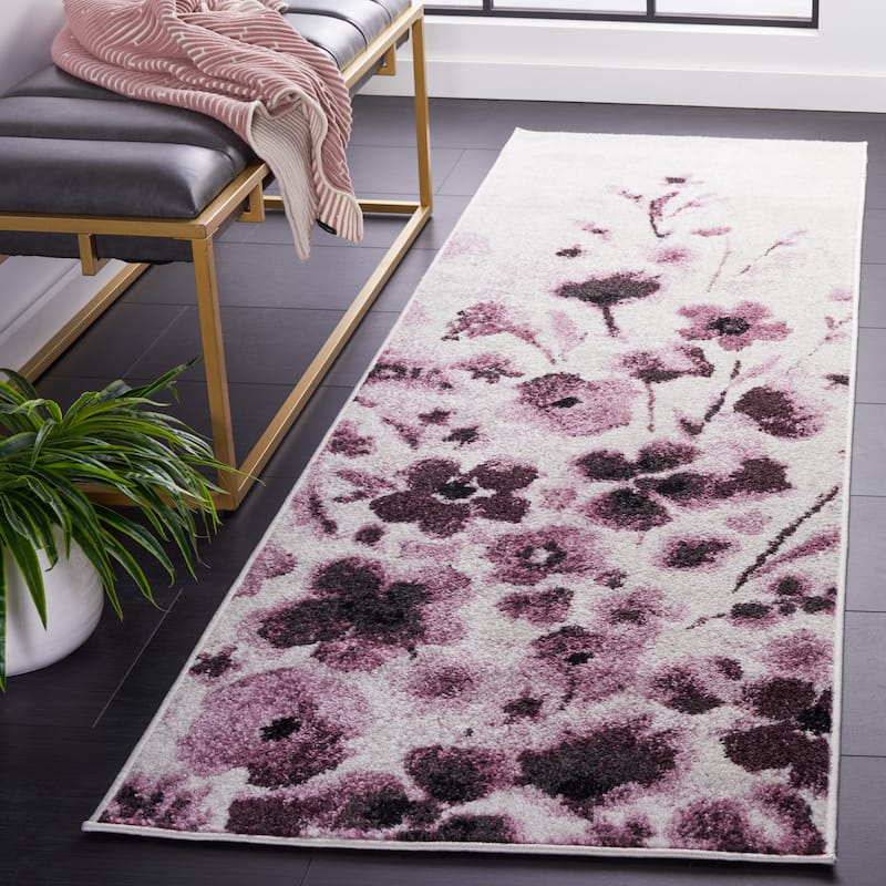 SAFAVIEH Adirondack Zhanna Vintage Boho Oriental Rug - 2'6" x 8' Runner - Ivory/Purple