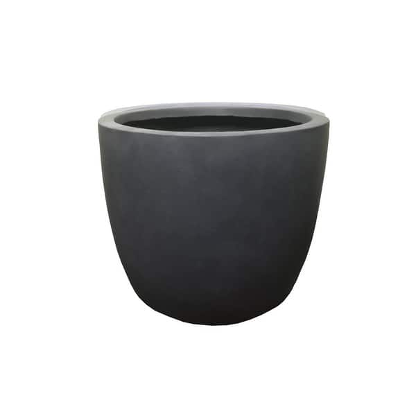 slide 2 of 6, Kante 18 Inch Dia Round Concrete Planter, Indoor Outdoor Large Plant Pot Charcoal