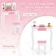 preview thumbnail 8 of 7, Kids Princess Makeup Dressing Table with Polka Dot Design for Pretend Play - 24" L x 11" W x 38.5" H