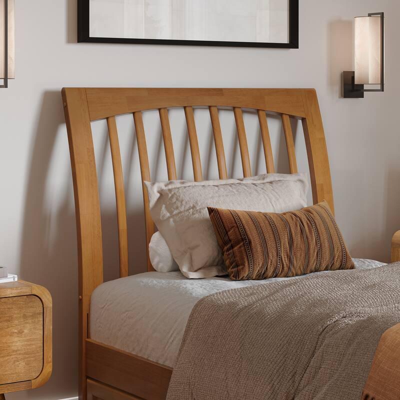 Roslyn Platform Bed with Modern Panel Footboard and Twin XL Trundle