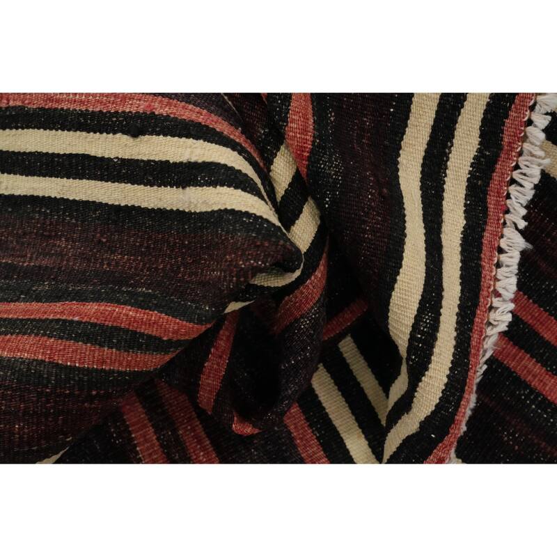 Hand Woven Oriental 100% Wool Carpet Southwestern Geometric Multi-Colored Kilim Area Rug - 9' 4'' X 5' 3''