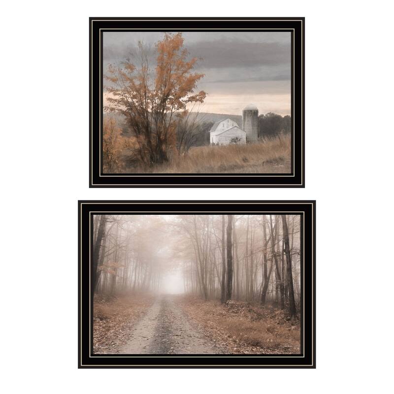 Trendy Decor 4U "Watkins Glen Farm in Autumn" Printed Framed Wall Art by Lori Deiter - Multi - 18 x 14
