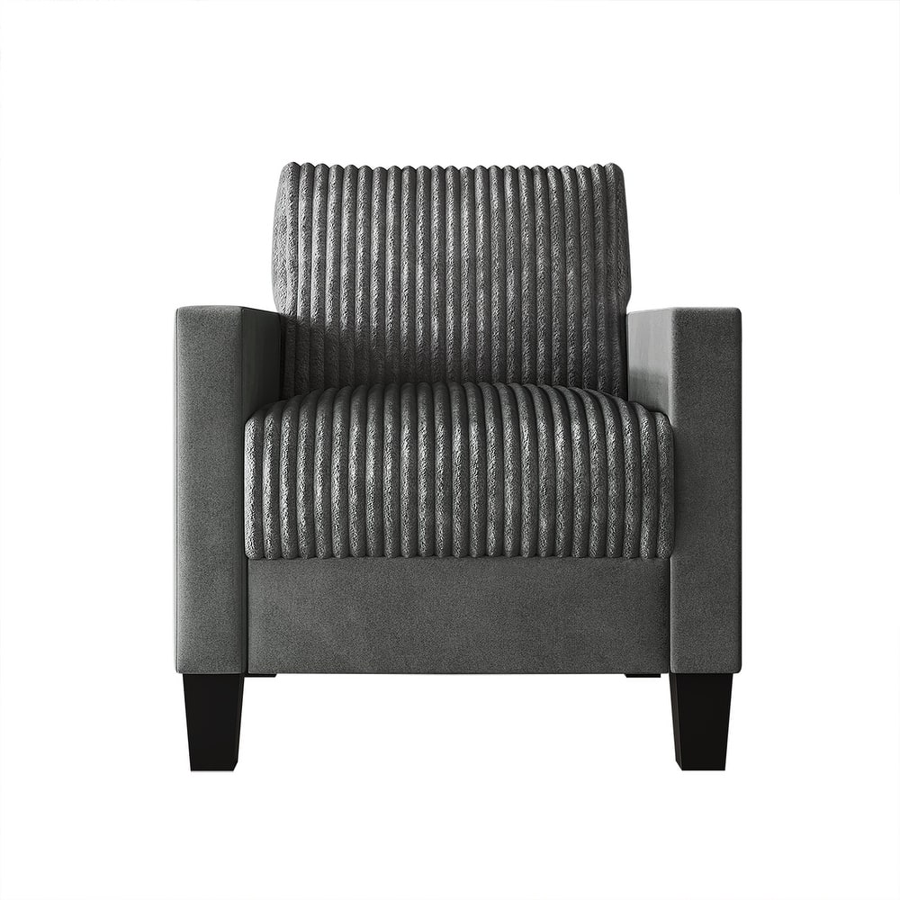 CraftPorch Corduroy Mid-Century Modern Velvet Upholstered Arm Chair