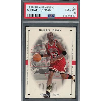 Michael Jordan 1998 Upper Deck SP Authentic Basketball Card #7 Graded PSA 8 - 8'6" x 11'6"