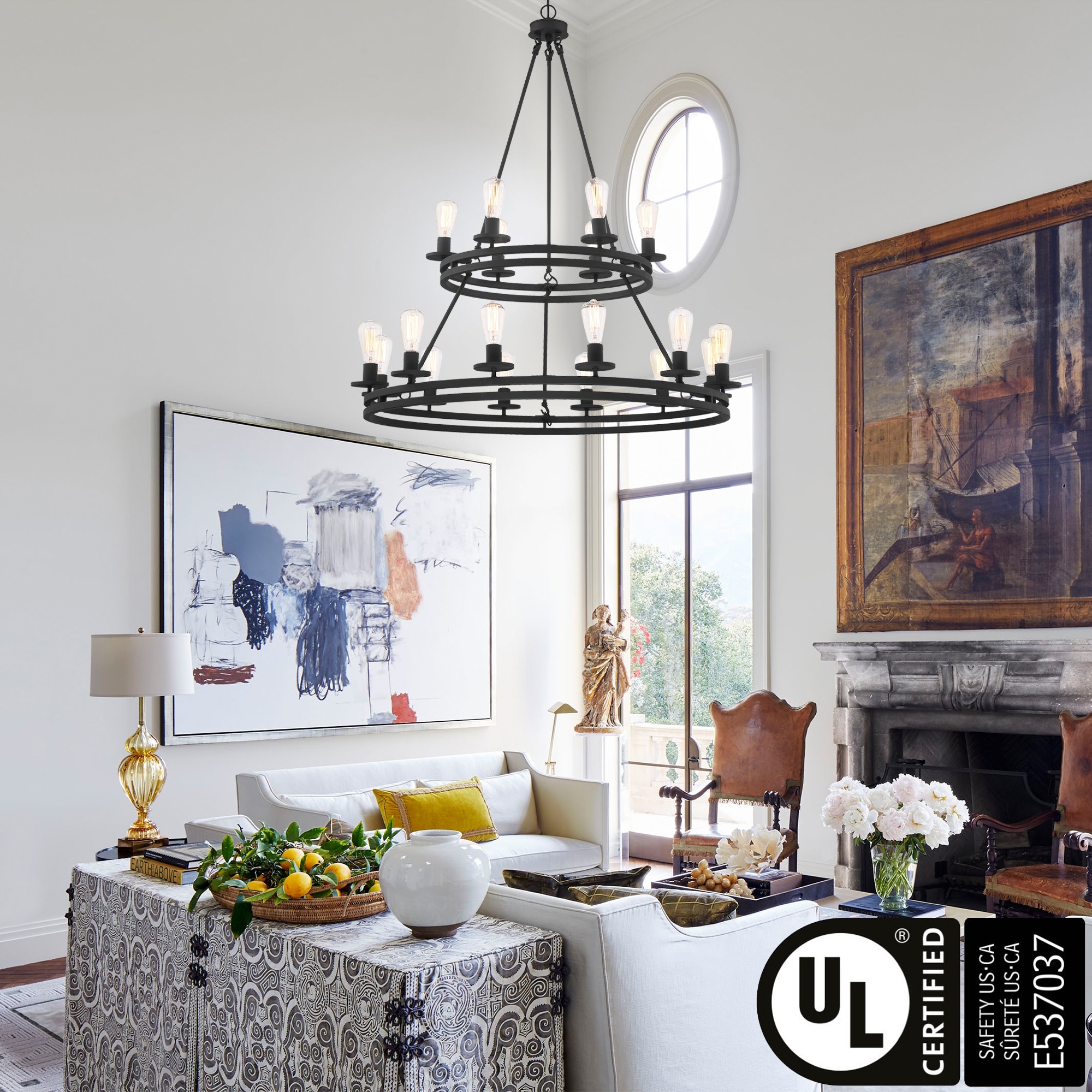 Acroma 2 tier Farmhouse Rustic 18 light Wagon Wheel Chandelier On Sale Bed Bath Beyond 34652749