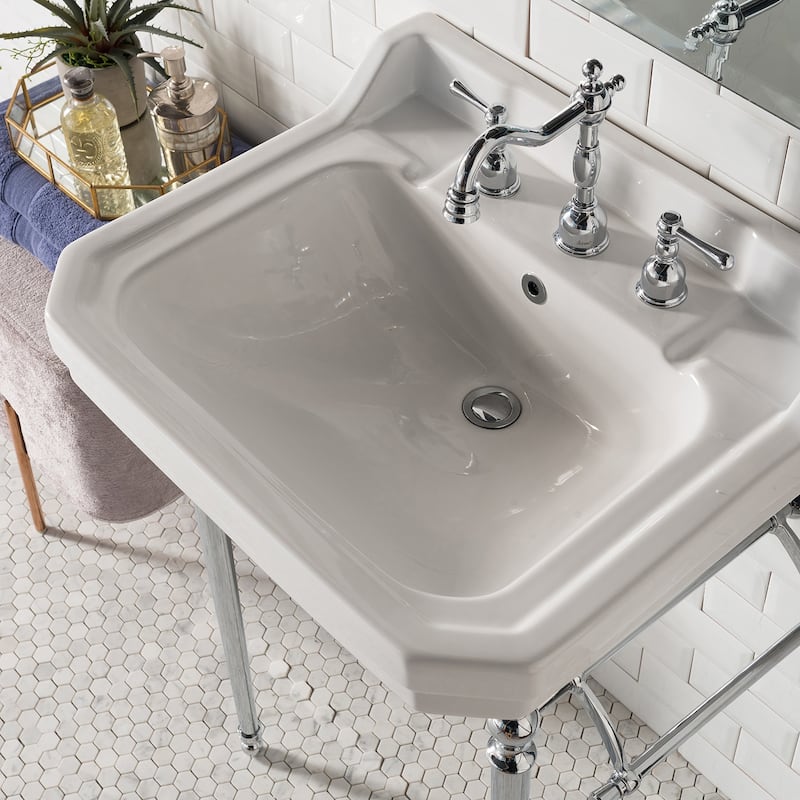 Wellington 24" Single Console Sink with Metal Finish Stand