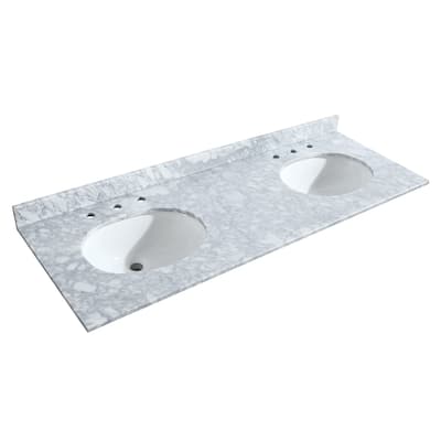 Wyndham Collection 60" Double Vanity Top with Undermount Oval Sinks