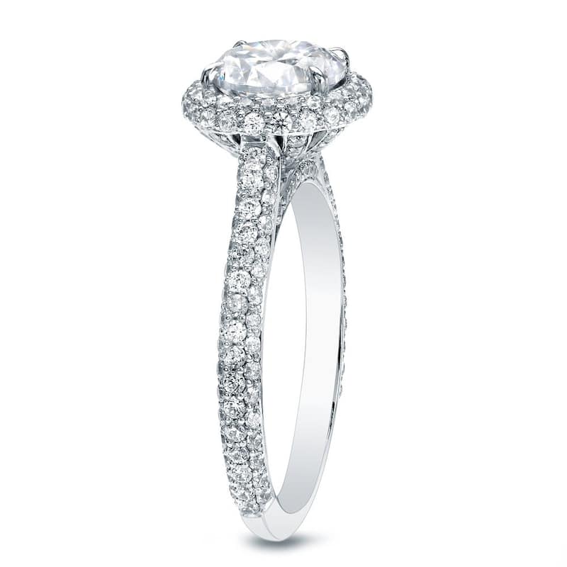 Auriya 14k Gold 2ctw Halo Diamond Engagement Ring Certified