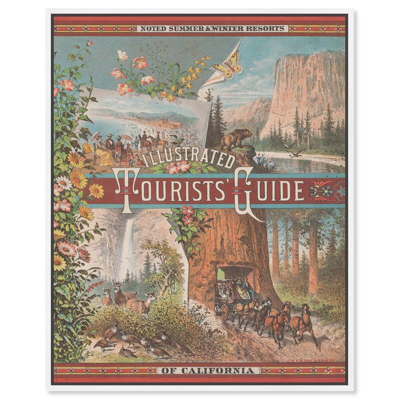 Tourists' Guide to California Canvas by Art Remedy - White - 36" x 45"