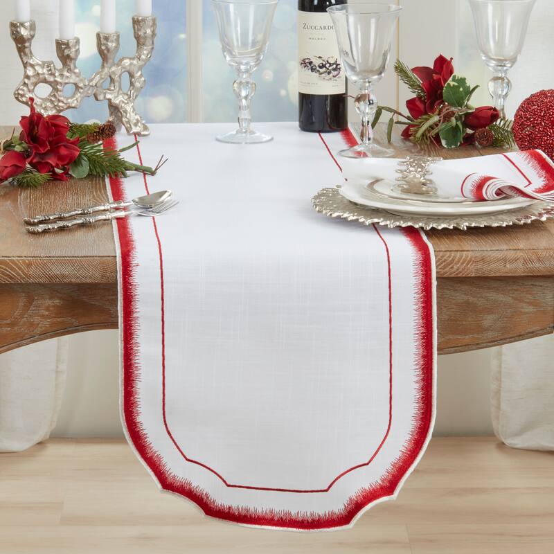 Elegant Embroidery Detail Table Runner