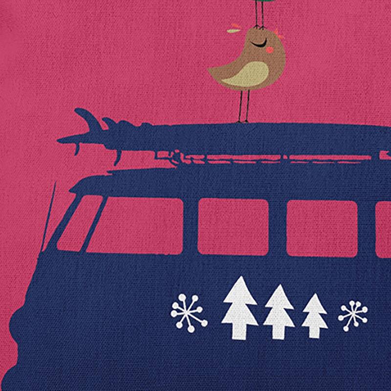 Christmas Surf Bird Indoor/Outdoor Beachy Christmas Throw Pillow
