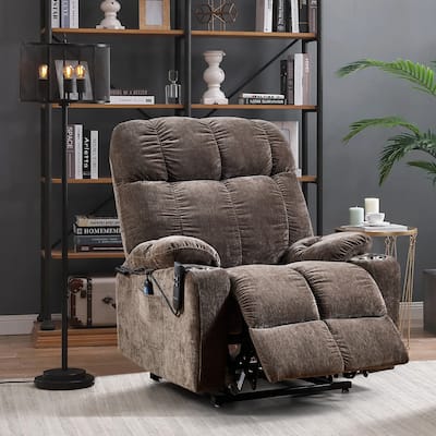 Motor Power Lift Recliner Chair for Elderly Infinite Position Lay Flat 180° Recliner with Heat Massage