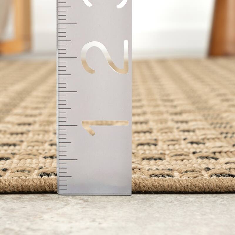 Abani Rugs Patio PAT100A Outdoor Cream Beige Seamless Area Rug