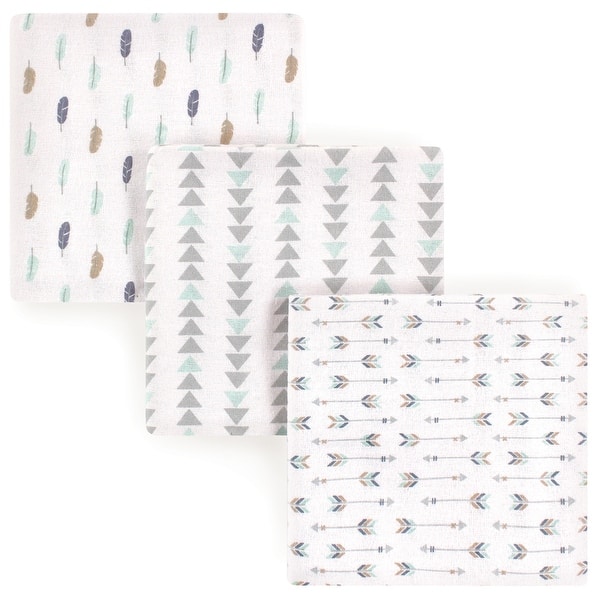 slide 1 of 1, Luvable Friends Baby Boy Cotton Flannel Receiving Blankets, Boy Feathers 3-Pack, One Size - Boy Feathers 3-Pack - One Size Boy Feathers 3-Pack - One Size
