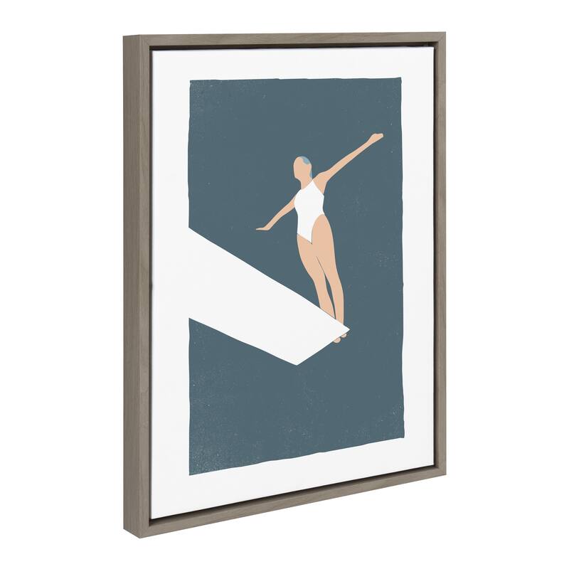 Kate and Laurel Sylvie Contemplation Framed Canvas by Rocket Jack - 18x24 - Plastic - Grey