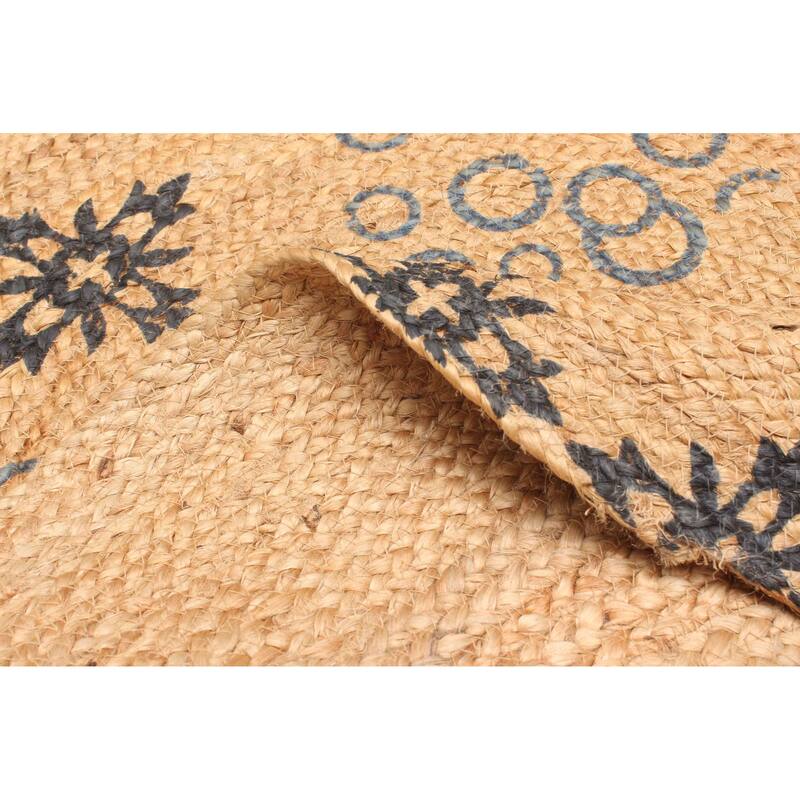 ECARPETGALLERY Braided Weave Palas Denizli Tan Jute Rug - 3'0 x 3'0