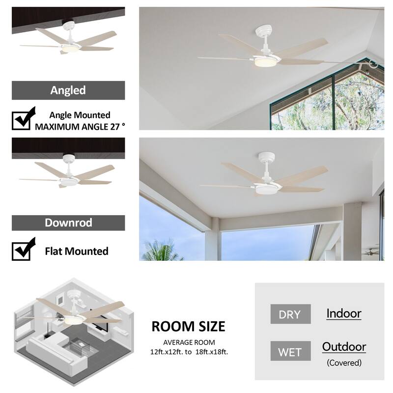CARRO Boreas 52" Smart Ceiling Fan with Light and Remote-Downrod