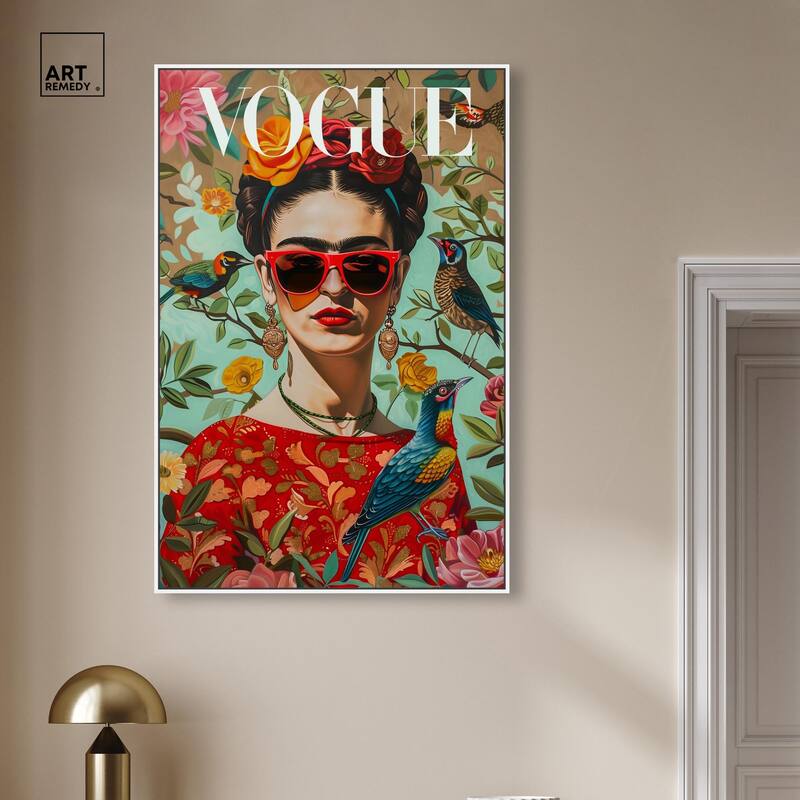 Birds and Icon Floral Canvas by Art Remedy