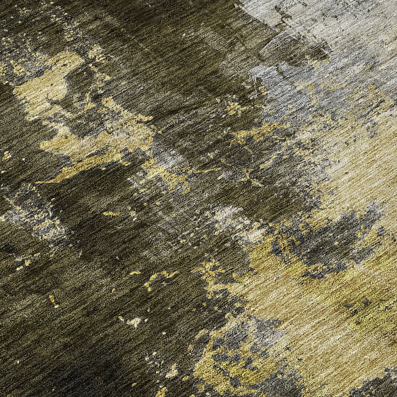 Machine Washable Indoor/ Outdoor Abstract Modern Chantille Rug