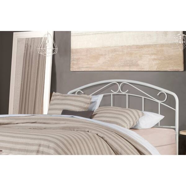 Shop Porch Den Neugebauer White Metal Arched Scroll Design Headboard On Sale Overstock 30417179 King