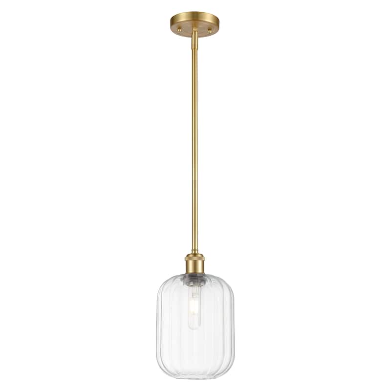 Innovations Lighting Endless Possibilities Ballston - Preston - 1 Light 7" Jar Shade Stem Hung Mini Pendant - Clear/Satin Gold