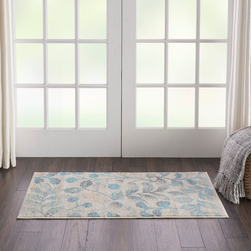 Nourison Tranquil Abstract Floral Leaves Botanical Area Rug